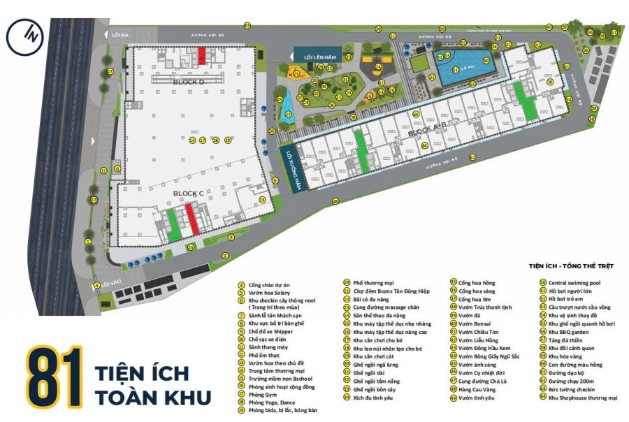 Bcons Solary với 81 tiện ích toàn khu