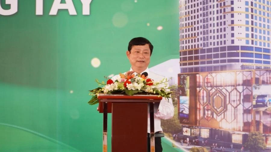 Ông Võ Văn Minh - Chủ tịch UBND tỉnh Bình Dương phát biểu tại lễ khởi công Bcons Bình An - Đông Tây