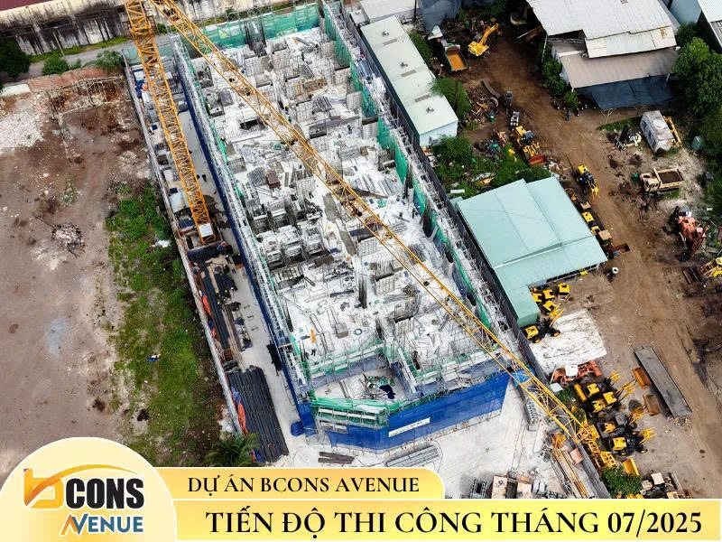 Tiến độ xây dựng dự án Bcons Avenue tháng 7-2025