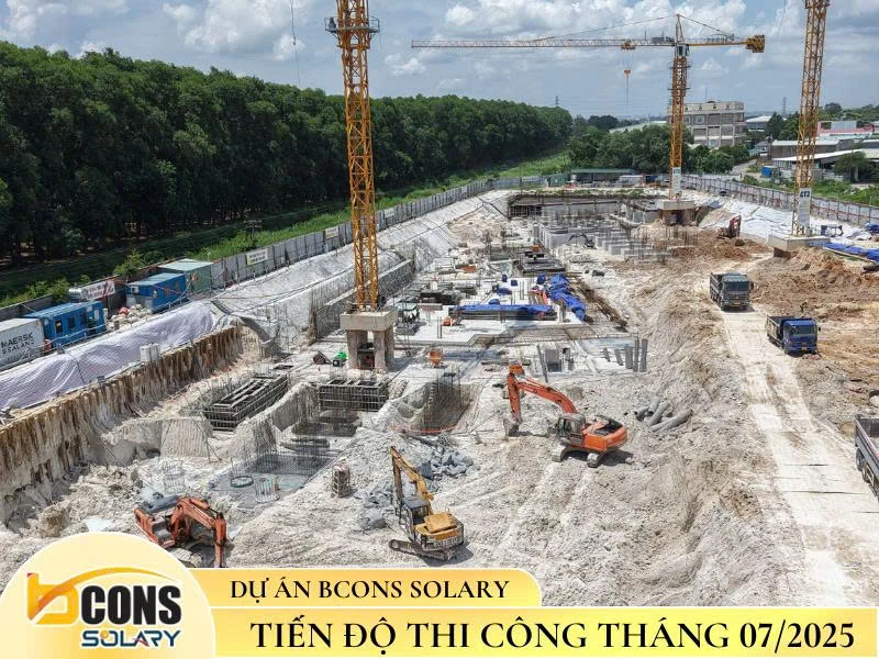 Tiến độ xây dựng Bcons Solary tháng 7 - 2025