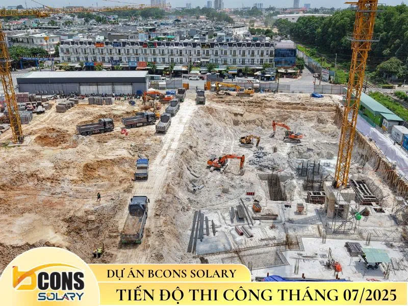 Tiến độ xây dựng Bcons Solary tháng 7 - 2025