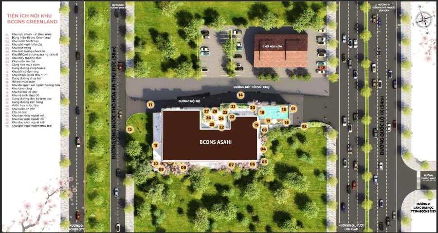 Tiện ích đẳng cấp tại dự án Bcons Asahi