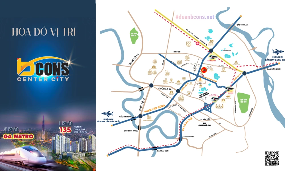 Họa đồ vị trí Bcons Center City